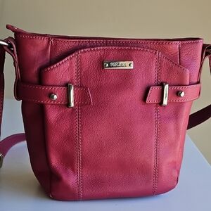 Perlina Purple Pink Leather Crossbody Bag